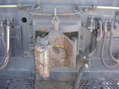 Front view of an open coupler